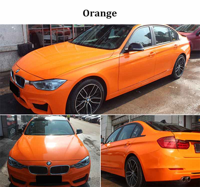 LESKLÁ ORANŽOVÁ 3D FOLIE S KANÁLKY V LEPIDLE 152cm x 5m