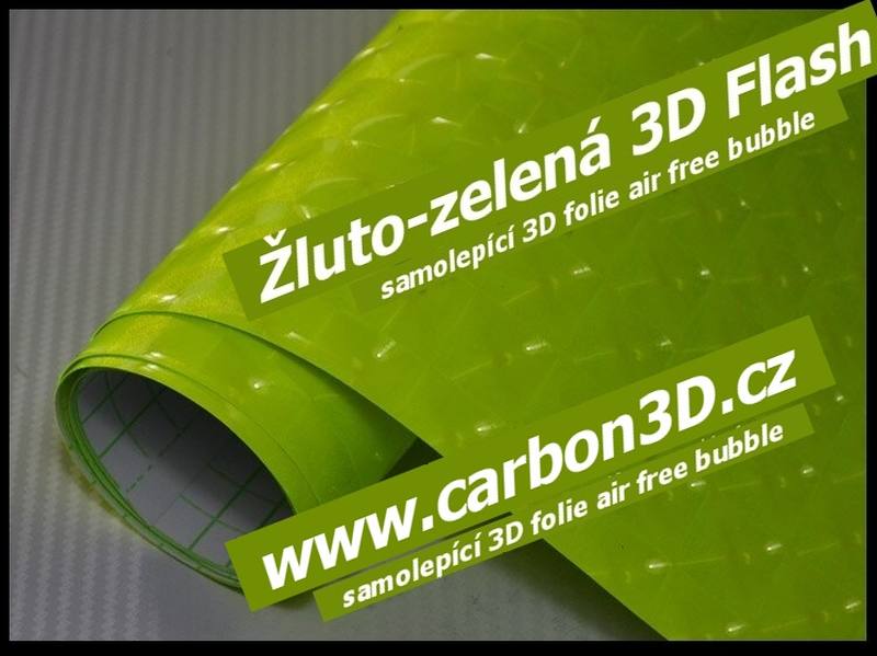 3D Flash vinyl folie s kánálky 152cm x 30m - Žluto-zelená