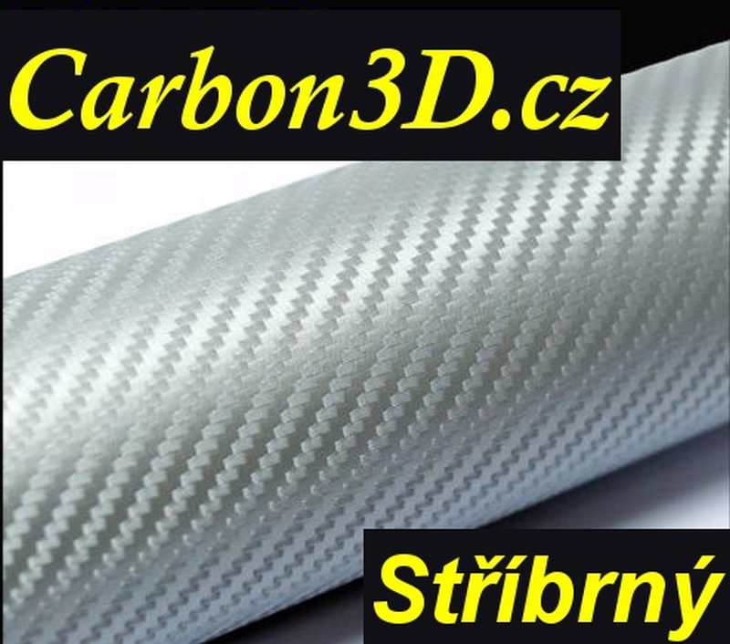 152cm x 2.5m CARBON KARBON FOLIE 3D Stříbrná
