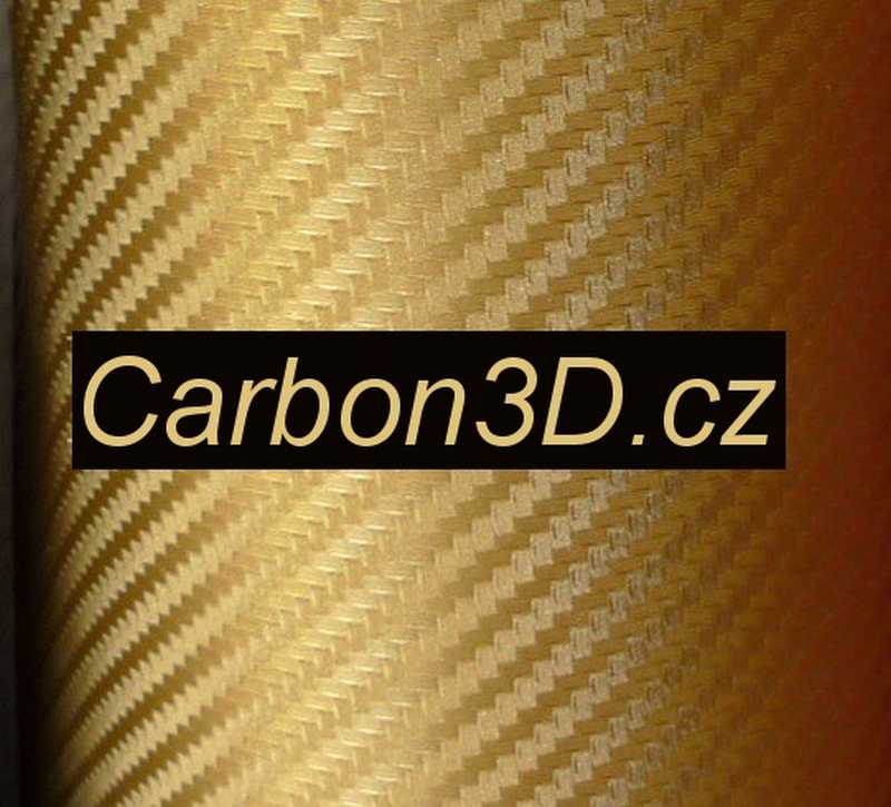 ZLATÁ 3D KARBON CARBON FOLIE S KANÁLKY V LEPIDLE 152cm x 10m