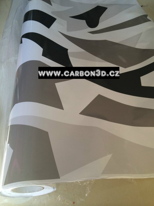 CAMO BÍLÁ/ČERNÁ/ŠEDÁ 3D FOLIE 152cm x 20m