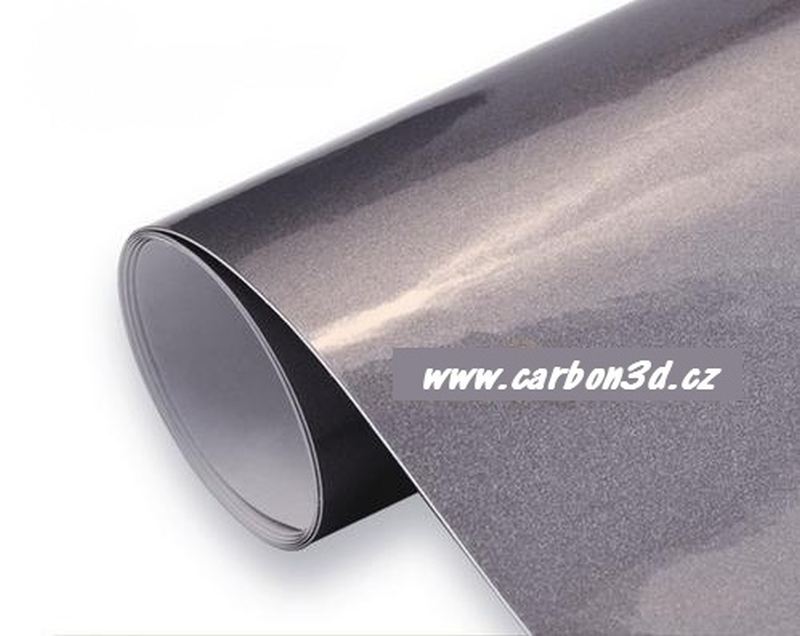 LESKLÁ ŠEDÁ METALICKÁ 3D FOLIE S KANÁLKY V LEPIDLE 152cm x 20m