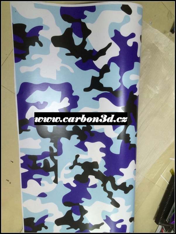 CAMO CLASIC BÍLÁ/MODRÁ/ČERNÁ 3D FOLIE 152cm x 10m