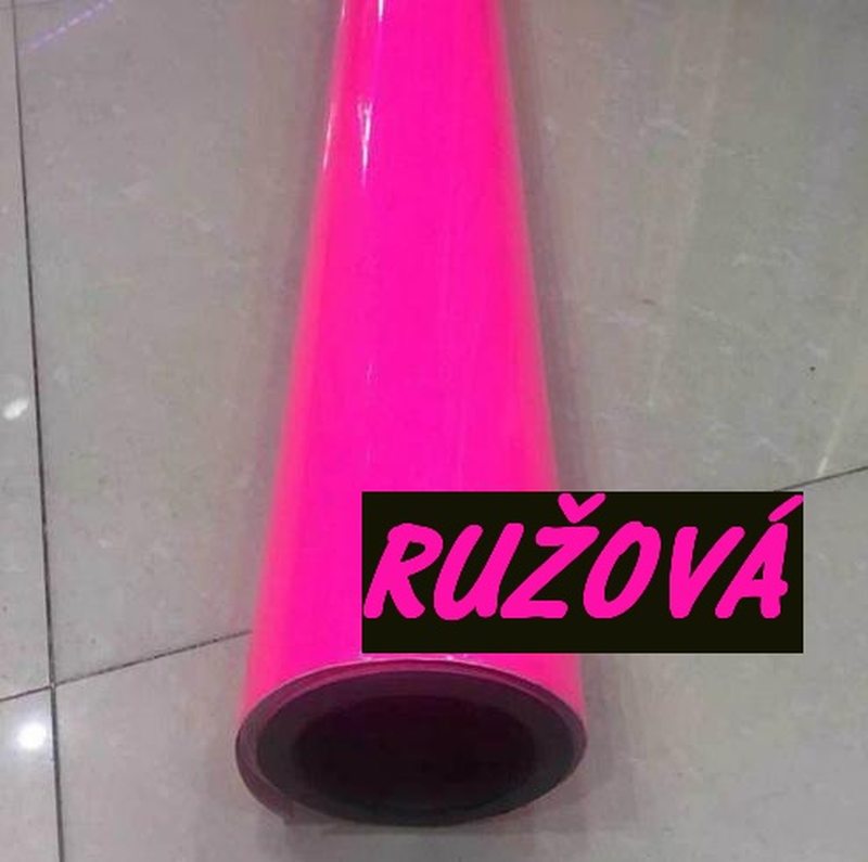 FLUORESCENTNÍ RŮŽOVÁ LESKLÁ 3D FOLIE - 152cm x 20m