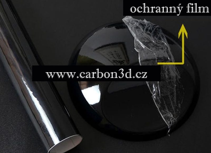 ČERNÁ EXTRA LESKLÁ 3D FOLIE S KANÁLKY V LEPIDLE 152cm x 50cm
