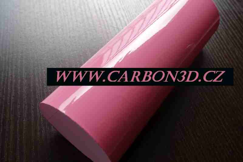 RŮŽOVÁ SVĚTLÁ EXTRA LESKLÁ 3D FOLIE 152cm x 10m