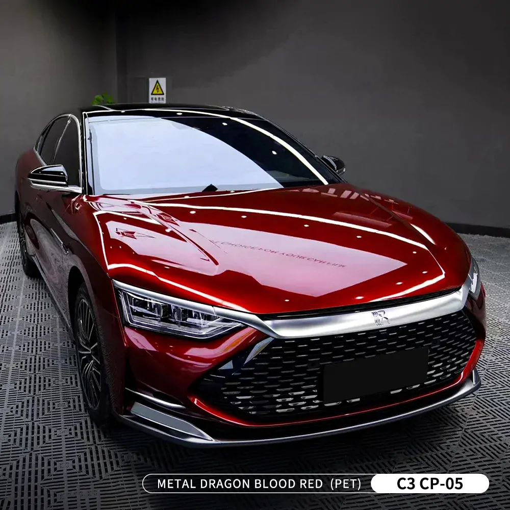 Metal dragon blood red PET 1.52m x 18m