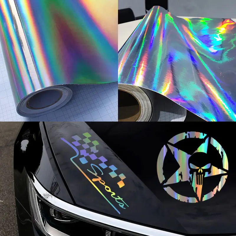 HOLOGRAFICKÁ DUHOVÁ PLOTROVÁ CHROM FOLIE 1.27m x 50m
