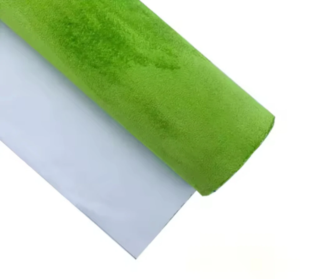 Zelená samolepicí látka (imitace broušené kůže Alcantara) 152cm x 10m