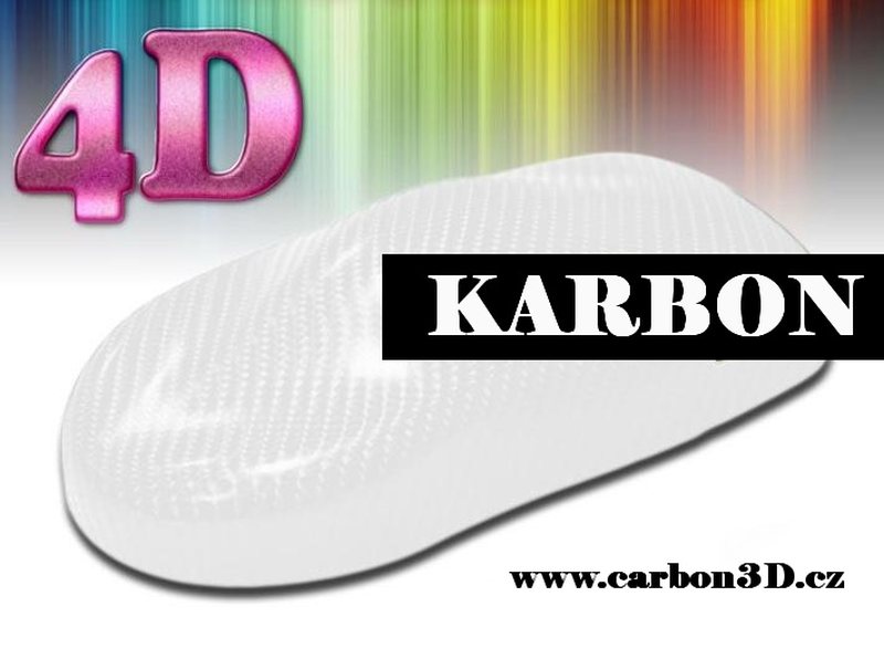 BÍLÁ 4D KARBON FOLIE S KANÁLKY V LEPIDLE 152cm x 15m