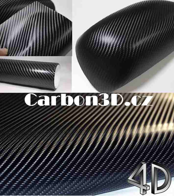 ČERNÁ 4D CARBON KARBON FOLIE S KANÁLKY V LEPIDLE 152cm x 250cm