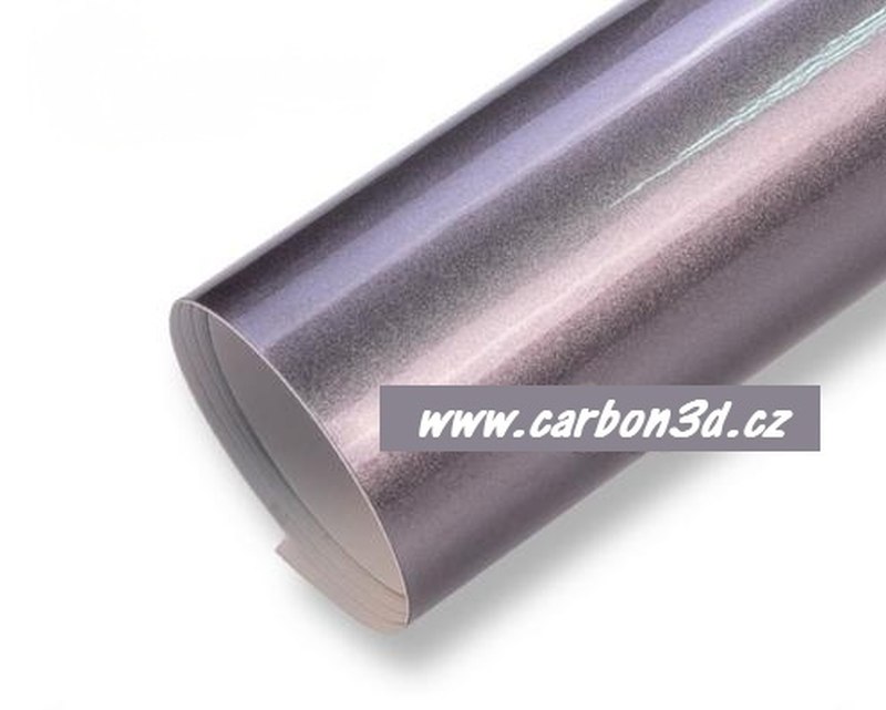 LESKLÁ ŠEDÁ METALICKÁ 3D FOLIE S KANÁLKY V LEPIDLE 152cm x 20m