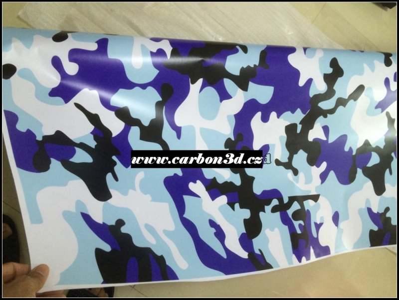 CAMO CLASIC BÍLÁ/MODRÁ/ČERNÁ 3D FOLIE 152cm x 10m