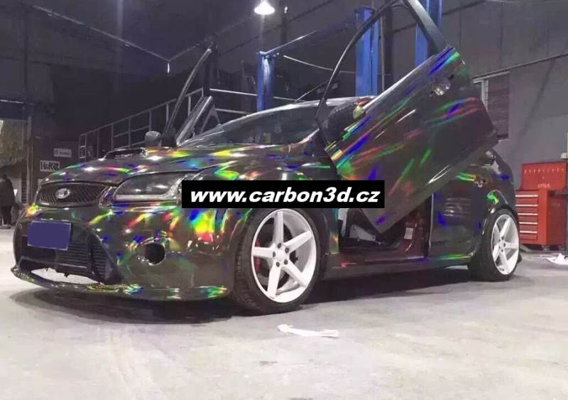 ČERNÁ DUHOVÁ CHROM 3D FOLIE - 149cm x 18m