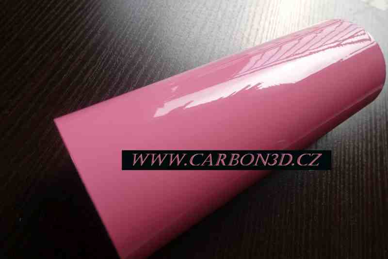 RŮŽOVÁ SVĚTLÁ EXTRA LESKLÁ 3D FOLIE 152cm x 10m