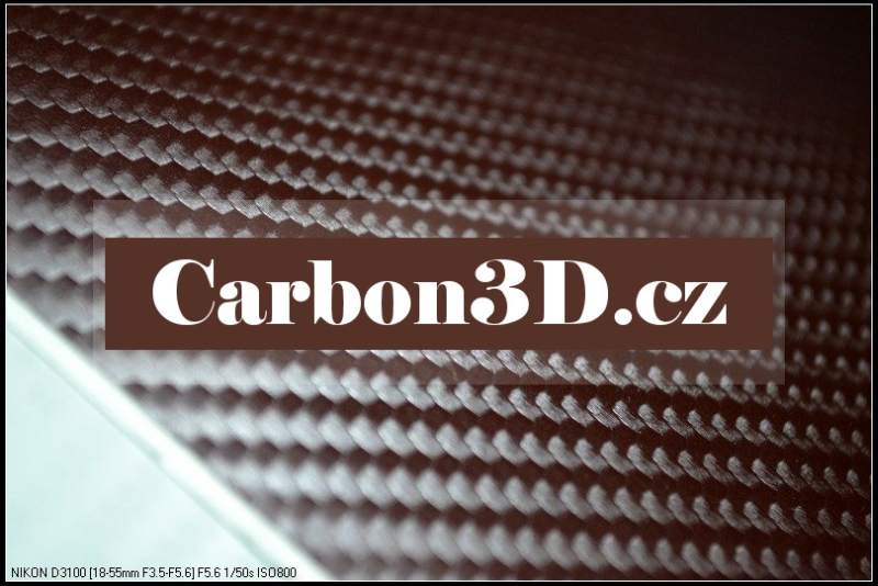 152cm x 15m HNĚDÁ CARBON KARBON FOLIE 3D - se vzduchovými kanálky
