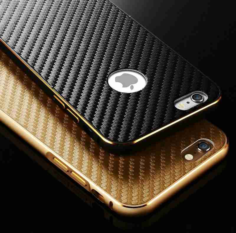 Černý bumper luxusní kryt 3D karbon pro iPhone 6 (4.7) 
