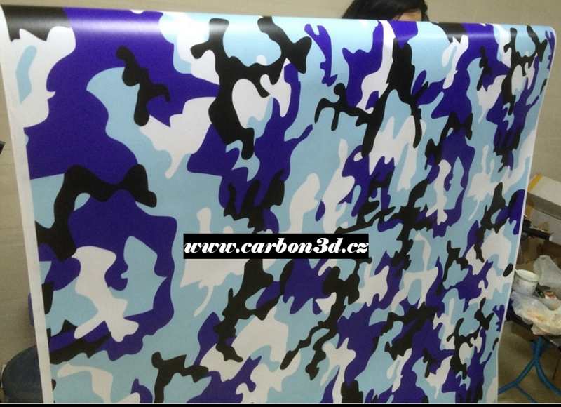 CAMO CLASIC BÍLÁ/MODRÁ/ČERNÁ 3D FOLIE 152cm x 10m