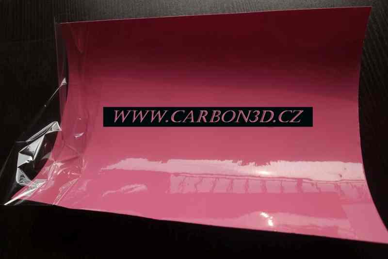 RŮŽOVÁ SVĚTLÁ EXTRA LESKLÁ 3D FOLIE 152cm x 10m