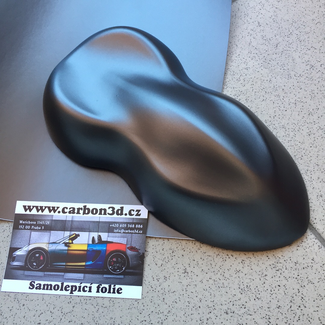 ŠEDÁ ANTRACIT MATNÁ CHROM METALICKÁ 3D FOLIE 152cm x 30cm