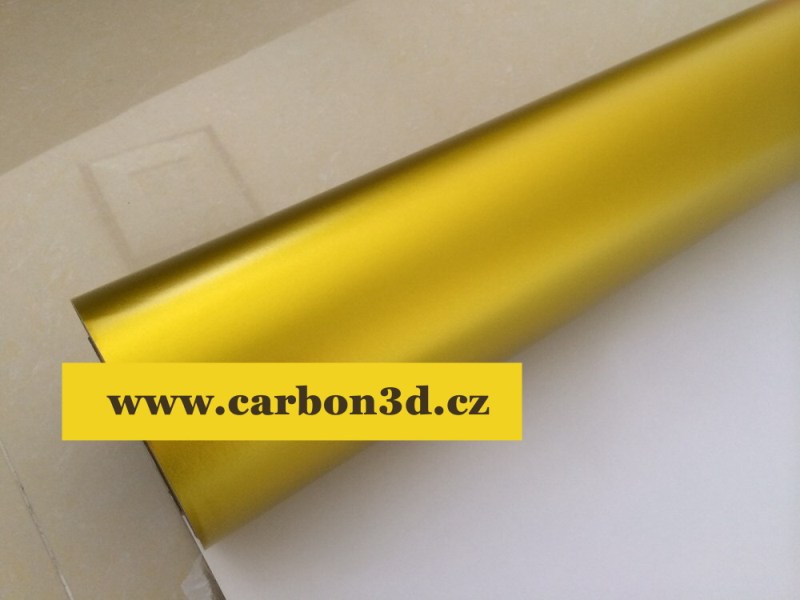 ZLATÁ MATNÁ CHROM METALICKÁ 3D FOLIE 152cm x 2m