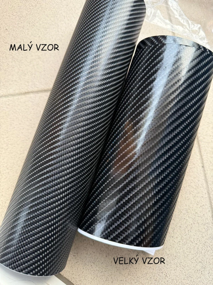 ČERNÁ 4D CARBON KARBON FOLIE S KANÁLKY V LEPIDLE (VELKÝ VZOR) 135cm x 3m