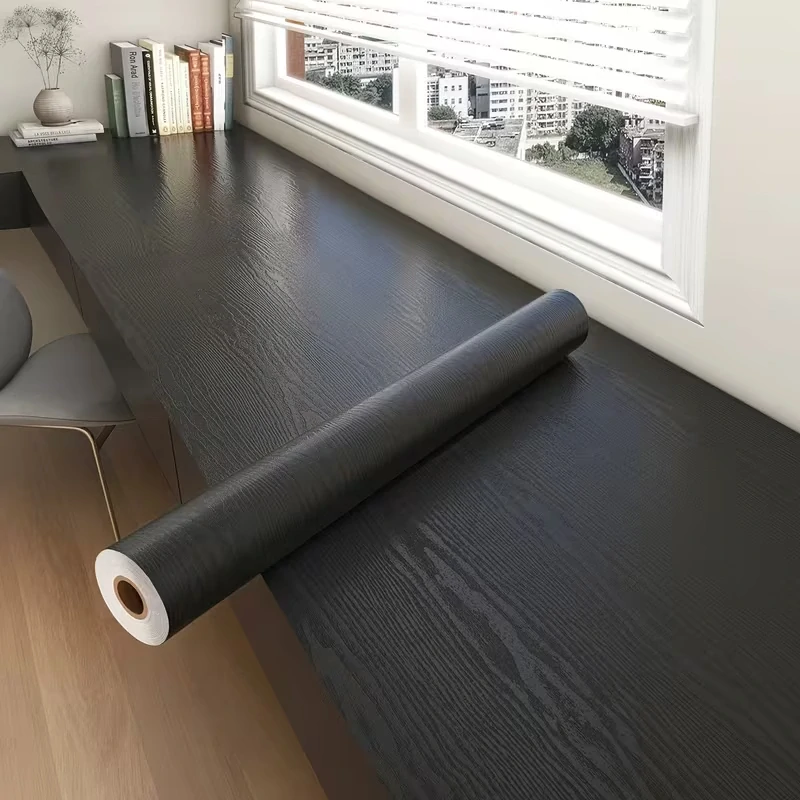 Samolepicí folie černé dřevo 60cm x 5m