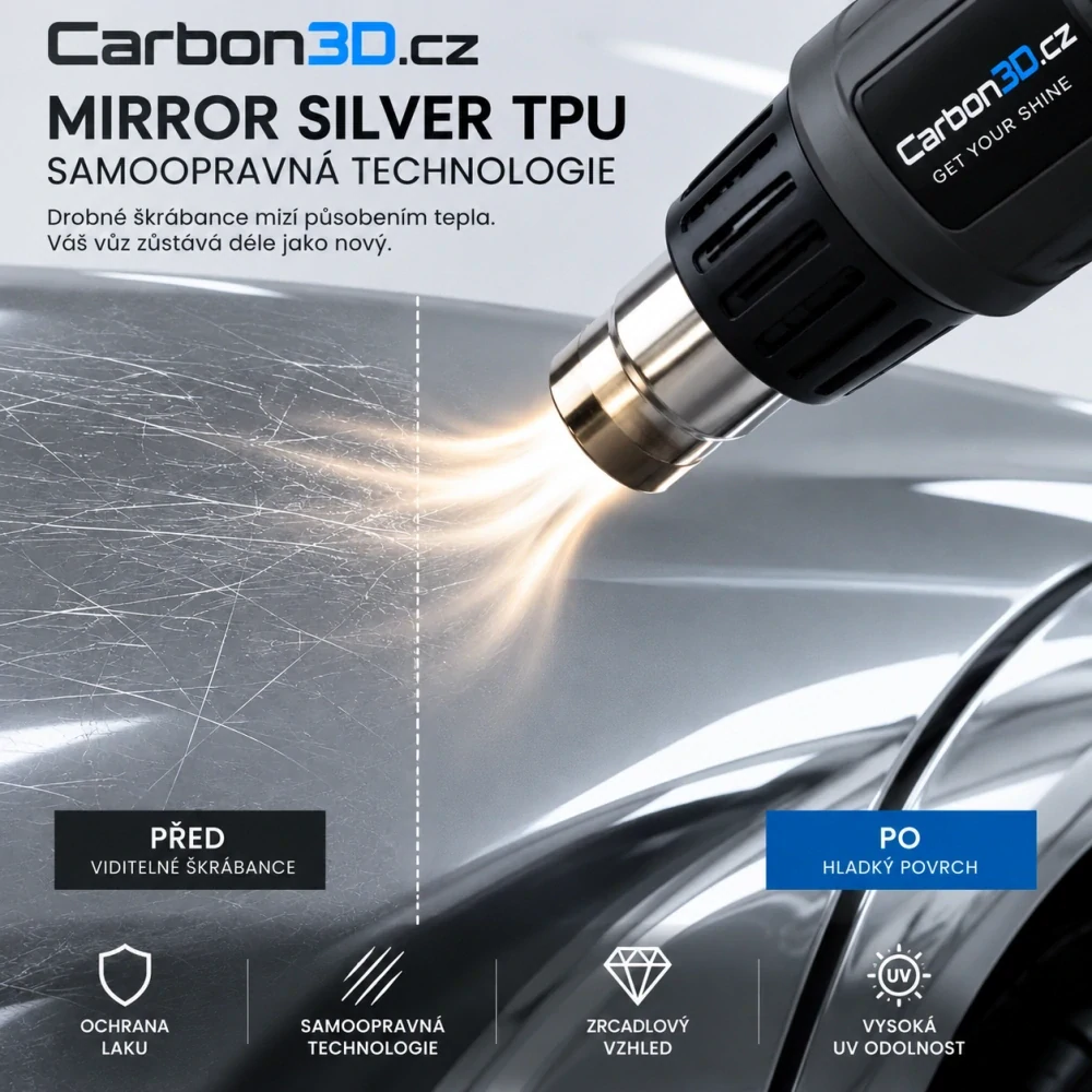 Barevná ochranná PPF fólie Rich Gold Mirror Chrome | TPU 191 μm