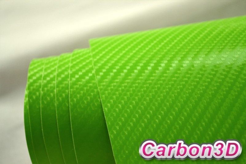 ZELENÁ 4D KARBON FOLIE S KANÁLKY V LEPIDLE152cm x 10m