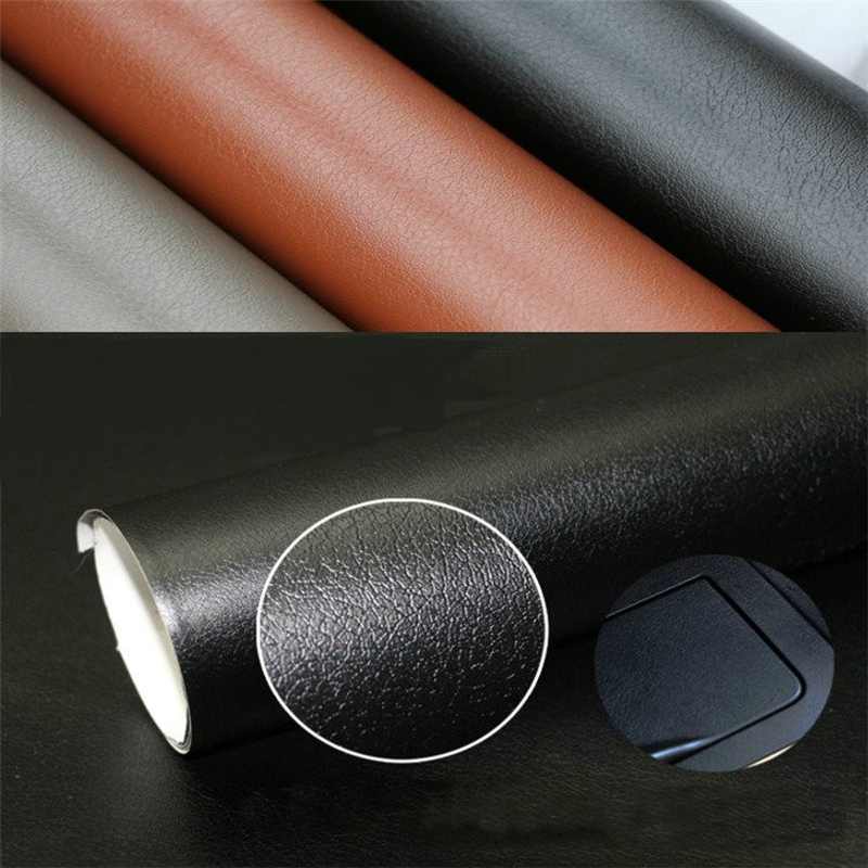 ČERNÁ SAMOLEPICÍ PVC FOLIE S IMITACÍ KŮŽE - 152cm x 50cm