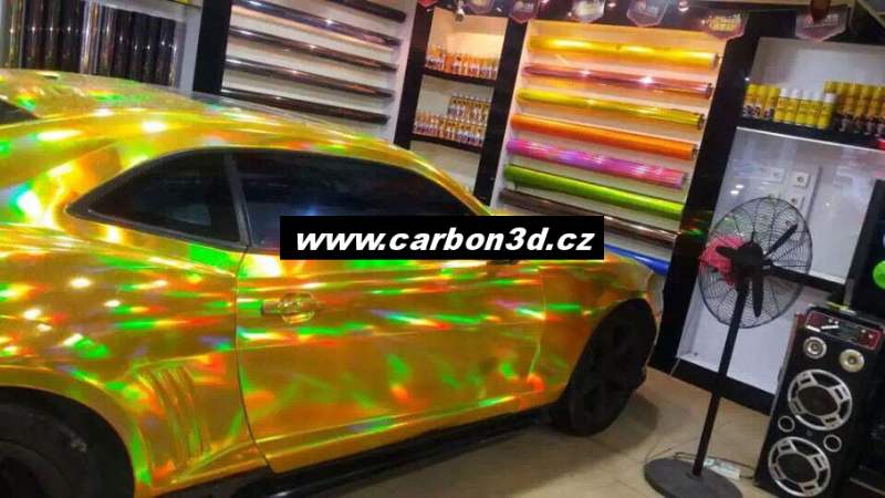 ZLATÁ DUHOVÁ CHROM 3D FOLIE - 149cm x 18m