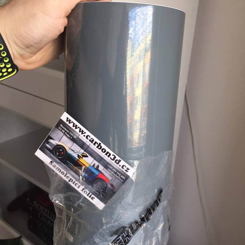 ŠEDÁ CEMENT EXTRA LESKLÁ 3D FOLIE 152cm x 5m