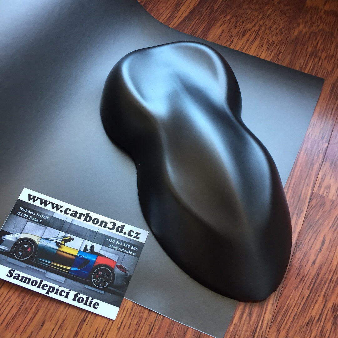 ŠEDÁ ANTRACIT MATNÁ CHROM METALICKÁ 3D FOLIE 152cm x 1m