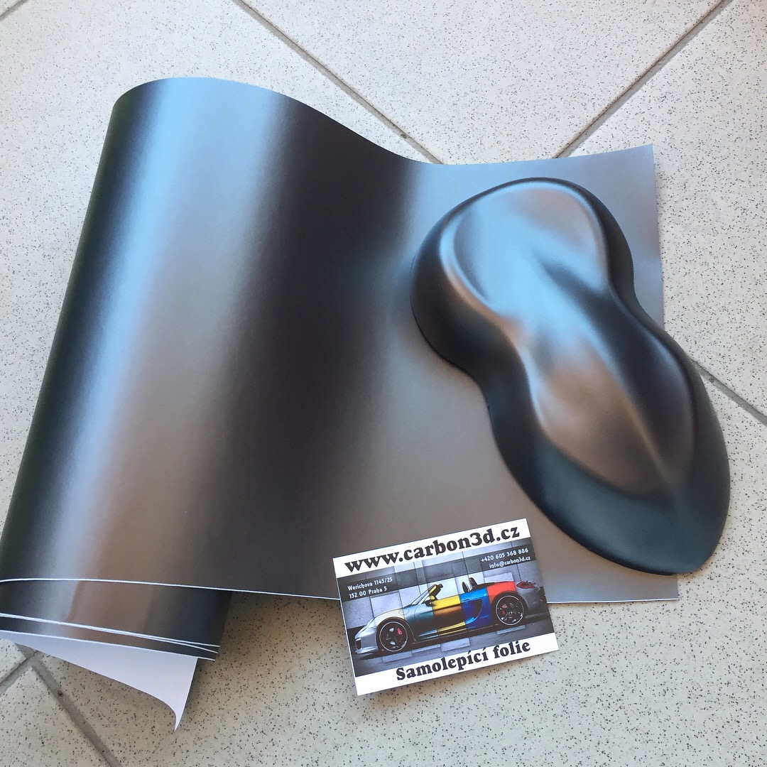 ŠEDÁ ANTRACIT MATNÁ CHROM METALICKÁ 3D FOLIE 152cm x 6m