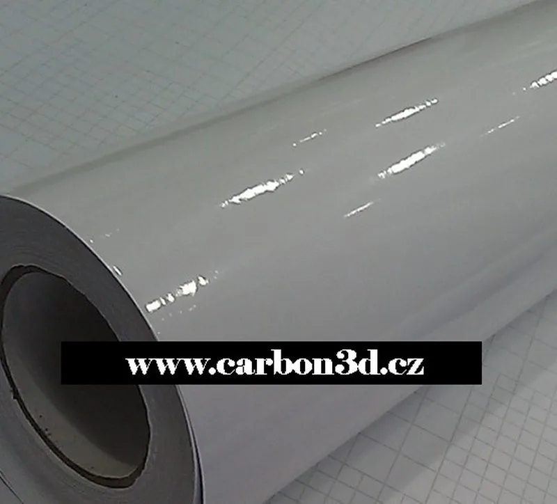 BÍLÁ EXTRA LESKLÁ 3D FOLIE S KANÁLKY V LEPIDLE 152cm x 3m