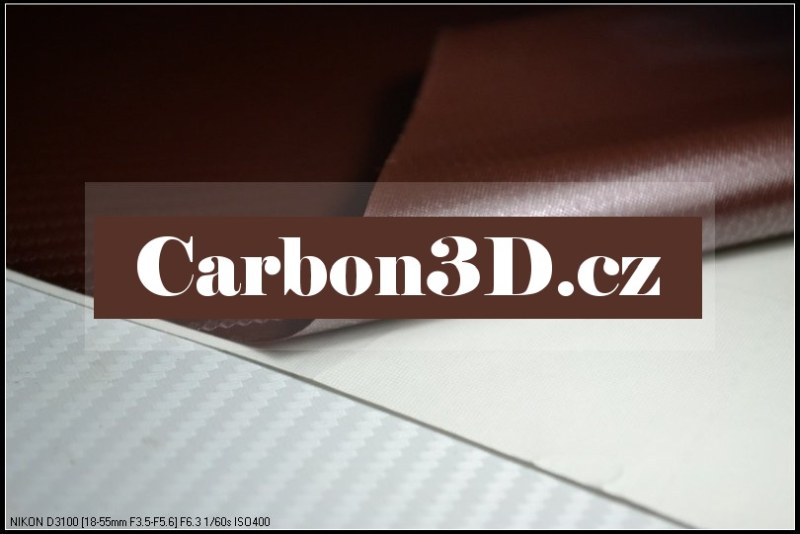152cm x 20m HNĚDÁ CARBON KARBON FOLIE 3D - se vzduchovými kanálky