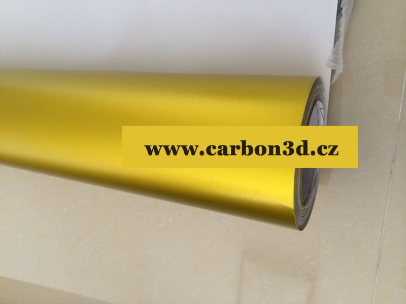 ZLATÁ MATNÁ CHROM METALICKÁ 3D FOLIE 152cm x 1m