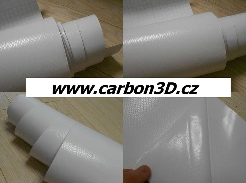 Bílá samolepicí folie s imitací hadí kůže 152cm x 10m