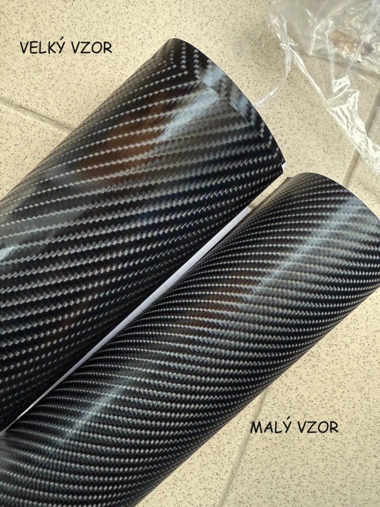 ČERNÁ 4D CARBON KARBON FOLIE S KANÁLKY V LEPIDLE (VELKÝ VZOR) 135cm x 3m
