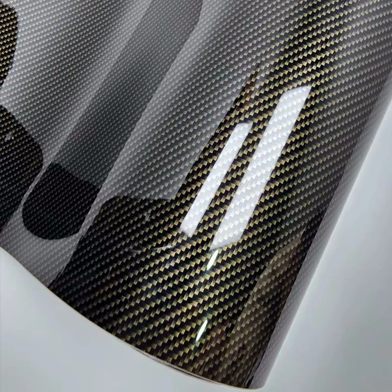 Lesklý HD Premium Ceramic Karbon Black/Gold 152cm x 2m