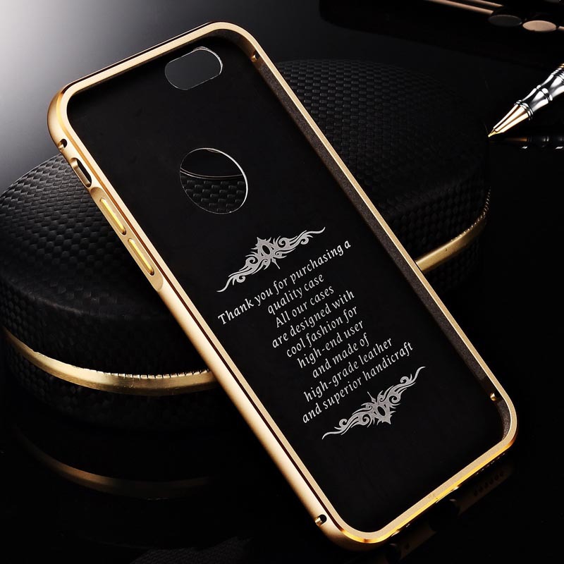 Zlatý bumper luxusní kryt 3D karbon pro iPhone 6 (4.7)