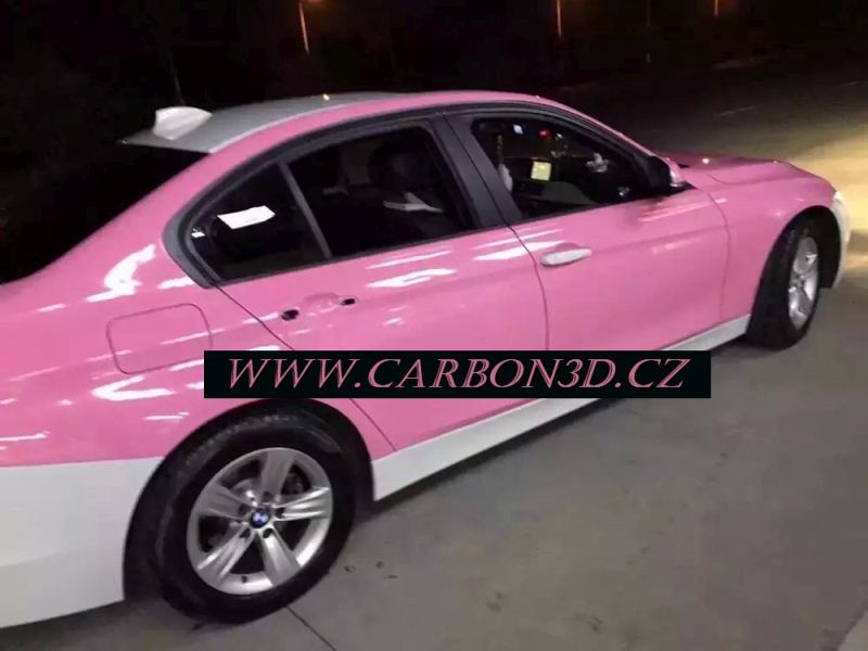 RŮŽOVÁ SVĚTLÁ EXTRA LESKLÁ 3D FOLIE 152cm x 10m