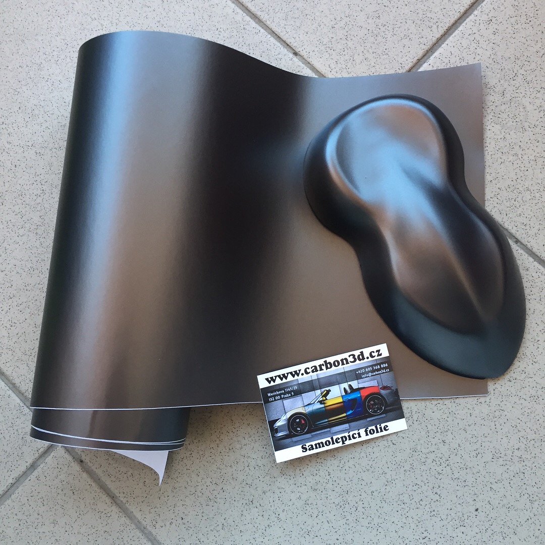 ŠEDÁ ANTRACIT MATNÁ CHROM METALICKÁ 3D FOLIE 152cm x 30cm