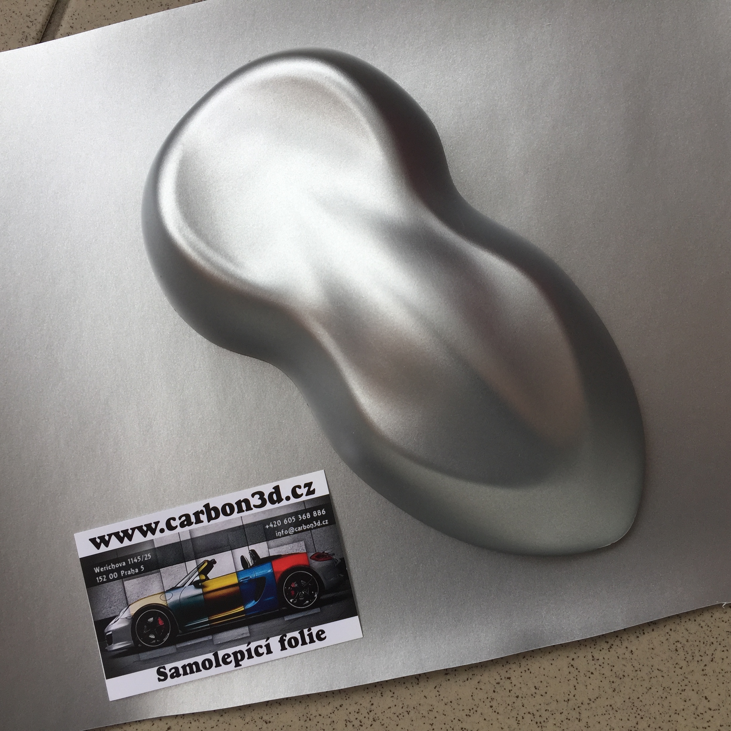 STŘÍBRNÁ MATNÁ CHROM METALICKÁ 3D FOLIE 152cm x 2m