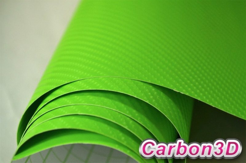 ZELENÁ 4D KARBON FOLIE S KANÁLKY V LEPIDLE 152cm x 15m