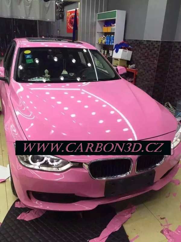 RŮŽOVÁ SVĚTLÁ EXTRA LESKLÁ 3D FOLIE 152cm x 10m