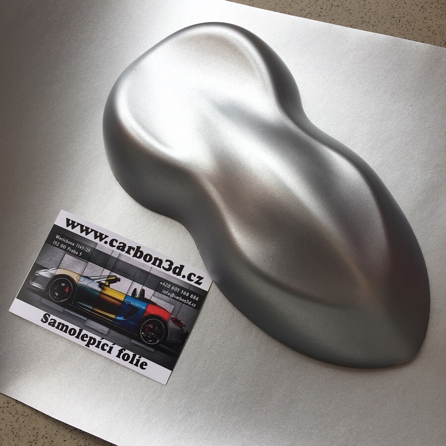 STŘÍBRNÁ MATNÁ CHROM METALICKÁ 3D FOLIE 152cm x 2m