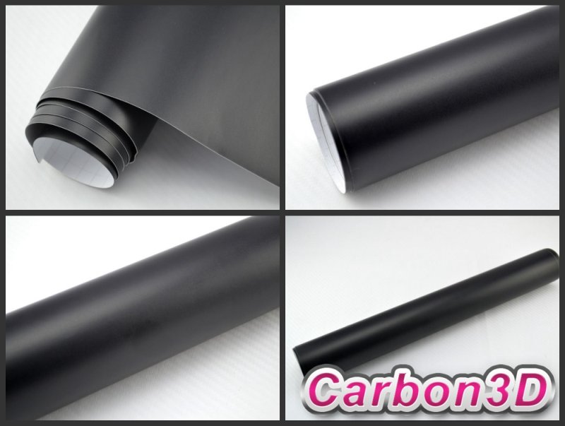 ČERNÁ MATNÁ 3D FOLIE S KANÁLKY V LEPIDLE 152cm x 25m