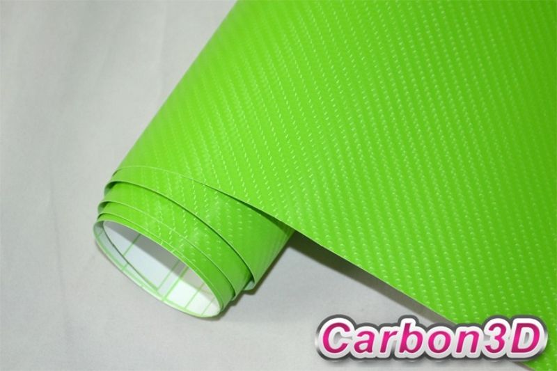 ZELENÁ 4D KARBON FOLIE S KANÁLKY V LEPIDLE 152cm x 15m