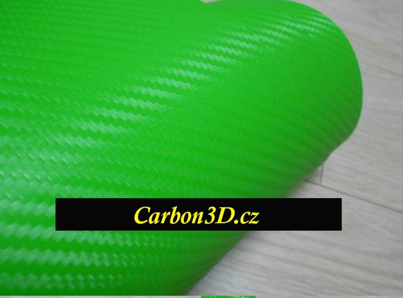 ZELENÁ 3D KARBON CARBON FOLIE S KANÁLKY V LEPIDLE 152cm x 1m